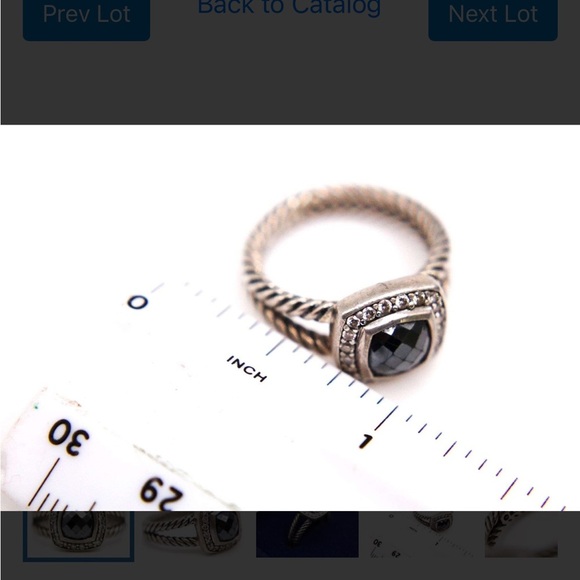 David Yurman Petite Albion Black 7mm Hematite Diamond Sterling Silver - Picture 6 of 9